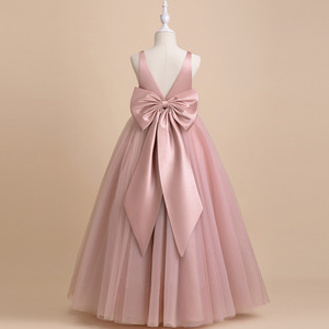 Summer Girls <strong>Wedding</strong> Party Gown Backless Elegant <strong>Teenage</strong> Pageant Prom <strong>Dress</strong> Children's Satin Crocheted Princess Formal - Product Image 1