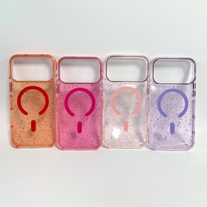 Funda Magnética Transparente con Purpurina para iPhone 17/18 Pro Max, Modelo B506 Macaron, con Carga Inalámbrica - Product Image 4