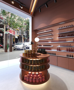 Mostrador de exhibición de Perfume personalizado, decoración moderna para tienda de cosméticos, vitrina de perfume de vidrio para maquillaje - Product Image 5