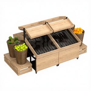 Exhibidor de Alimentos Frescos de Múltiples Niveles Highbright Artist con Cestas de Mimbre para Supermercado - Product Image 2