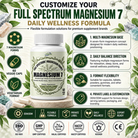 Glycinate de complexe végétalien de triple magnésium de marque privée en capsules pour adultes 500mg Glycinate Malate Citrate Soutien musculaire du sommeil