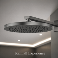 Système de douche encastré mural de luxe gris anthracite brossé avec pommeau de douche pluie et douchette à main, mitigeur 2 voies