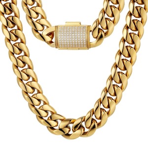 Collar de cadena cubana con diamantes de moissanita de lujo, más vendido, para hombres y mujeres, joyería de moda hip hop disponible a precio de exportación. - Product Image 2