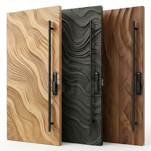 Porte Pivotanti in Legno Massello Personalizzate per Villa Moderna, Nuove Porte di Sicurezza Frontali per Ingresso Principale - Product Image 1