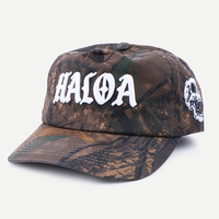 Gorra de Béisbol de 5 Paneles de Perfil Bajo, Fabricada por OEM, con Bordado 3D Personalizado, Diseño de Camuflaje Forestal, Sin Estructura, para Marcas de Actividades al Aire Libre