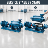 Pompe centrifuge multi-étages TSWA horizontale segmentée pneumatique OEM haute pression pour le transfert d'eau dans l'industrie chimique