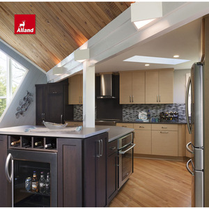 Allandcabinet design personalizzato di cucina con lavello e cappuccio In acciaio inossidabile In appartamento con finitura melamina In legno chiaro - Product Image 6