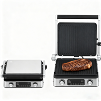 Grill 4 tranches avec plaque supérieure et inférieure indépendantes, écran LED, contrôle de la température pour un usage domestique