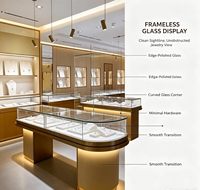 Vitrine de présentation de bijoux de luxe GZowin avec éclairage LED, design écologique, couleurs personnalisables, montage mural