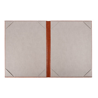 Prix usine En Cuir Restaurant Menu Titulaire Couverture Double Face Table Tente Triangle Menu Clip HolderHotel Fournitures