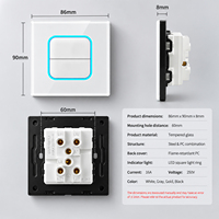 BAOBEN EU 86 Standard Type Glass square Resettable LED Light Ring Multi-functional USB+C Wall Switch Socket