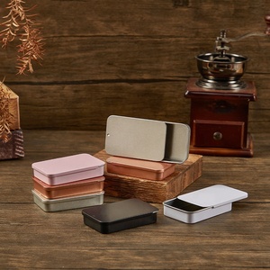 Hot Bán Kim Loại Cấp Thực Phẩm Gói Hộp Lưu Trữ Tùy Chỉnh Kích Thước In Màu Hình Chữ Nhật Bạc Hà Kẹo/Lip Balm Mini Hộp Thiếc Với Trượt - Product Image 1