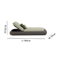 Bain de Soleil de Luxe Moderne et Classique pour Hôtels Cadre en Aluminium Terrasse de Villa Rotin Extérieur Pliant Chaise Longue de Jardin Piscine Parc