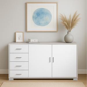 Credenza Modulare QUADRANTE CM 153X41 H. 86 ELM E BIANCO Fiammato - Product Image 1
