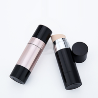 Flacon Airless avec Applicateur Brosse Éponge pour Fond de Teint Liquide – Bouteille Cosmétique Compacte en Plastique