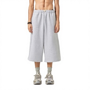 Heavy Casual Men's <b>Shorts</b> American Knitted Mid Elastic Waist Breathable 350G <b>Polyester</b>/Cotton Cargo <b>Shorts</b> - Product Image 2