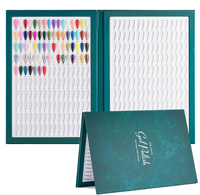 Album professionnel de 320 nuanciers pour ongles, support de présentation de couleurs pour vernis gel, fournitures pour ongles motif marbre vert et rouge