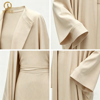Ensemble d'abaya en mousseline de soie imprimée en relief avec logo personnalisé pour femmes de grande taille en polyester pour tous les mariages d'automne et de printemps