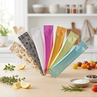 Sachet en aluminium imprimé sur mesure, scellé à l'arrière, pour café en poudre, thé en poudre, emballage individuel