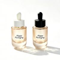 Emballage personnalisé pour soins de la peau de 1 oz, contenant cosmétique de luxe de 30 ml, flacon en verre à fond rond épais pour sérum et huile pour soins de la peau avec compte-gouttes