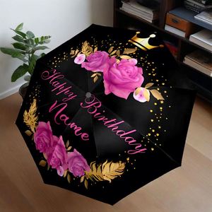 1 Parapluie Personnalisé avec Nom et Rose, Sans Minimum de Commande, Cadeau Floral Personnalisé, Impression UV, Commande Unique, Paraguas Personalizado - Product Image 4