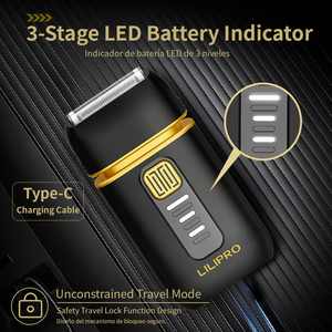 Afeitadora Eléctrica Lilipro S52 de Doble Cuchilla, Resistente al Agua IPX5, <span class=keywords><strong>para</strong></span> Cara, Barba y <span class=keywords><strong>Cabeza</strong></span> Calva, 8000 RPM, <span class=keywords><strong>para</strong></span> Barbería - Product Image 3