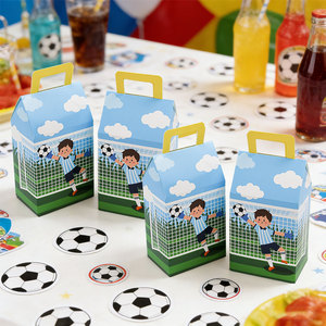 Boîte en papier pour cadeaux et friandises sur le thème du football pour enfants avec poignée, boîte à bonbons pour la décoration de célébrations sportives - Product Image 6