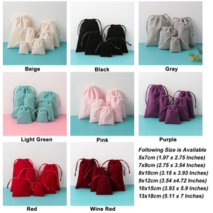 Nhung dài dây rút túi 8 màu 6 kích thước sẵn sàng đồ trang sức bền gói quà tặng Túi Nước hoa đóng gói lưu trữ túi - Product Image 5