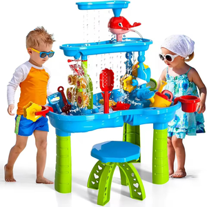 Mesa de Juegos de Arena y Agua de 3 Niveles, Juguete de Playa, Mesa de Juegos de Arena y Agua para Niños, para Actividades Divertidas en el Patio Trasero - Product Image 1
