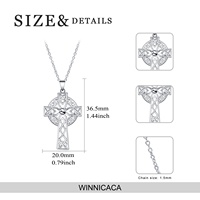 Bijoux religieux, collier avec pendentif croix celtique Jésus en argent sterling 925, porte-bonheur