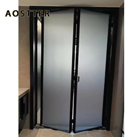 Puerta Plegable de Aluminio Extruido AOSTTER en Blanco Limpio con Doble Acristalamiento Low-E IGU y Diseño Anti-Pinch para Apartamentos de Lujo