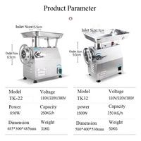 Machine à hacher la viande commerciale en acier inoxydable 250 kg/h 350 kg/h, hachoir à viande, machine à couper la viande, machine de transformation de la viande