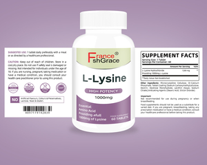 Extrait de L-Lysine de haute qualité Shecome, favorise l'énergie et l'immunité, complément alimentaire pour l'équilibre du L-Lysine, 60 comprimés pour adultes - Product Image 4