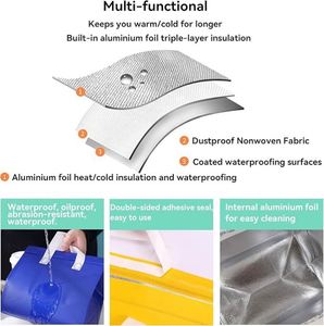 Sac isotherme jetable en tissu non tissé, portable, pour plats à emporter, restauration rapide, aliments frais, glace, déjeuner, gâteau, sac isotherme non tissé - Product Image 5