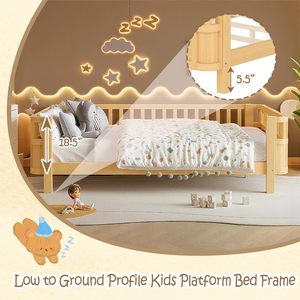 Base <span class=keywords><strong>de</strong></span> Cama Moderna <span class=keywords><strong>de</strong></span> Madera Maciza <span class=keywords><strong>de</strong></span> Shandong <span class=keywords><strong>de</strong></span> Tamaño Completo con Barandillas Laterales Desmontables <span class=keywords><strong>de</strong></span> 18.5 Pulgadas <span class=keywords><strong>de</strong></span> Altura <span class=keywords><strong>para</strong></span> Niñas - Product Image 4