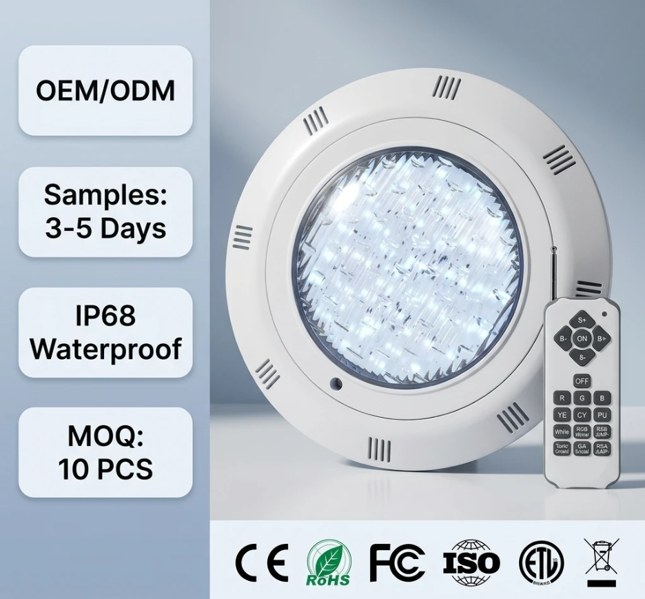 LED Decorative Ambient Pool Light Waterproof Wall-Mounted LED Pool Light (IP68) Multicolor Underwater Light with Remote Control