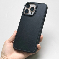 Coque de téléphone vierge avec rainure de 1 mm pour iPhone séries 18, 17, 16, 15, 14, 13, avec anneau métallique pour appareil photo et bouton indépendant en métal
