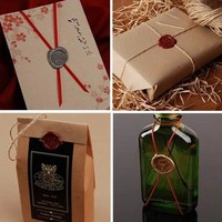 Kit de sceau à cire rond personnalisé avec poignée en bois vintage, conçu pour les invitations de mariage, les enveloppes, les projets de bricolage