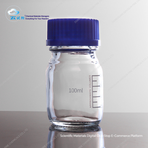 Qiaosun LF mô hình thủy tinh borosilicate chai Thuốc thử hình trụ với nắp vặn 100ml đến 2000ml - Product Image 1