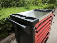 Armoire à outils roulante robuste à 7 tiroirs avec plan de travail en acier inoxydable, capacité de charge de 150 kg, chariot à outils pour garage et atelier