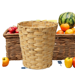 Custom PE Rattan Storage <b>Baskets</b> with Metal Frame Handwoven Multifunction Eco-Friendly for Bathroom & Drink/Food Storage - Product Image 1