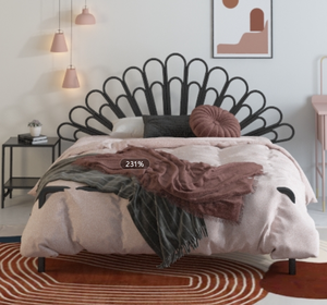 Black Metal <b>Bed</b> <b>Frame</b> Peacock Headboard <b>Platform</b> Bedstead Modern Bedroom Furniture Custom Size Peacock Headboard - Product Image 1