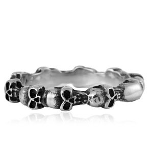 Anillo con diseño de calavera yunnique, color acero, joyería de estilo Punk Hip Hop para hombre, regalo - Product Image 4
