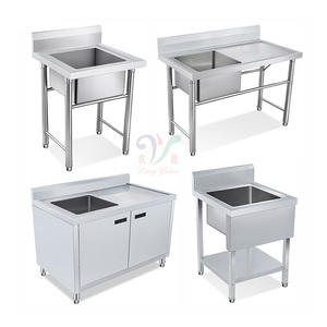 Dessus de table de cuisine <span class=keywords><strong>en</strong></span> acier inoxydable <span class=keywords><strong>pour</strong></span> le lavage des légumes dans l'industrie alimentaire commerciale avec évier <span class=keywords><strong>en</strong></span> résine - Product Image 3