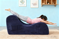 Sillón Reclinable Curvo de Tela, Convertible, Ergonómico, para Yoga, Ejercicio, Estiramiento y Relajación en Apartamentos