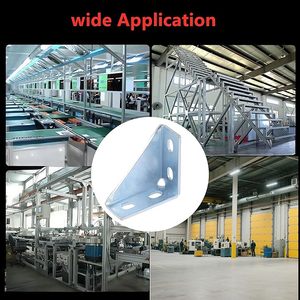 HENENG Industrial – Lot de 4 supports à angle droit renforcés à 90 degrés pour profilé en U de 1-5/8 po, en acier robuste à 4 trous, 5 mm - Product Image 6