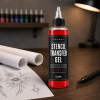 Gel de transfert pour pochoirs de tatouage Marque Privée 120ml – Formule douce et sûre à la Vitamine E – Solution longue durée pour le transfert d'art corporel