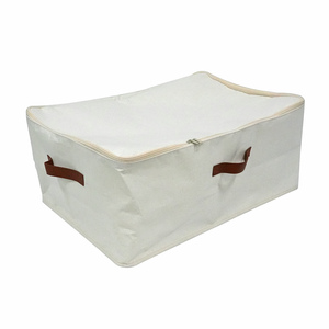 <span class=keywords><strong>Grand</strong></span> sac de rangement robuste en toile épaisse avec fermeture éclair et poignées pour vêtements - Product Image 4