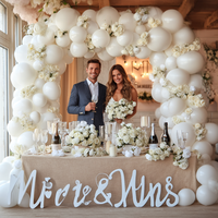 Ballons en latex blanc brillant, 129 pièces, différentes tailles, 18-5 pouces, fiançailles, mariage, anniversaire, fête, baby shower