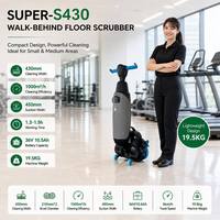 Fregadora de Pisos Eléctrica Manual S430 para un Alcance de 430 mm, 350 rpm, Cepillo Doble, para Limpieza Diaria en Oficinas y Tiendas